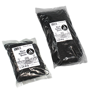 Black Rubber Bands, 0.25 lb bag, 100 bags/Cs